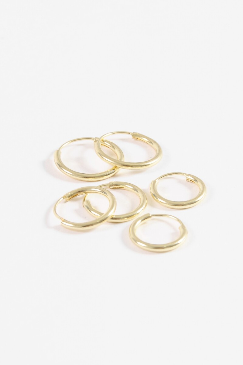 Set de aros pequeños dorado