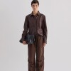 Camisa claire efecto cuero Bordeaux