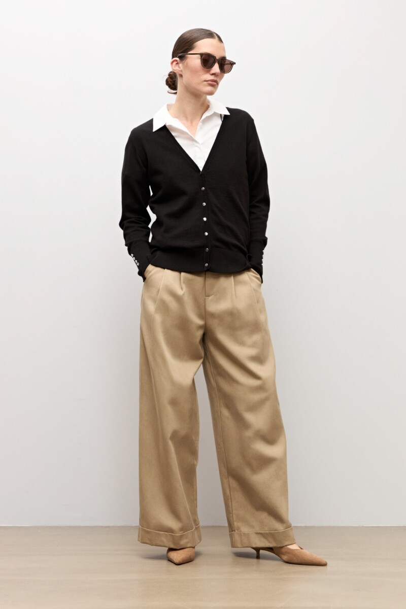 Cardigan abotonado - negro 