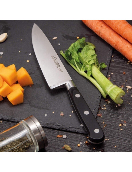 CUCHILLO CHEF 15CM C/ PVC MANGO NEGRO FORGE 3 CLAVELES CUCHILLO CHEF 15CM C/ PVC MANGO NEGRO FORGE 3 CLAVELES