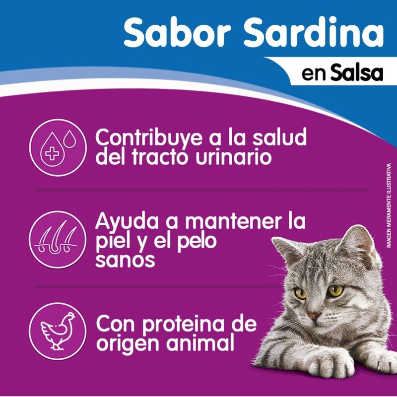 WHISKAS EN SALSA CAJA 12 UNIDADES SARDINA