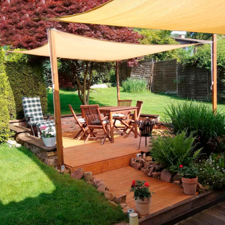 Lona Toldo Vela Rectangular Filtro Uv 3X4m Sombra Beige