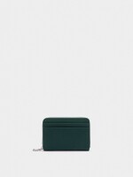 Cartera De Textura Suave Con Cremallera verde
