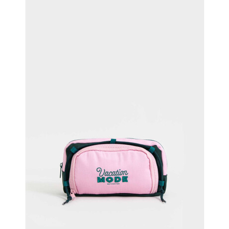 Cartuchera De Canvas Estampada Con Divisiones Verde Oscuro