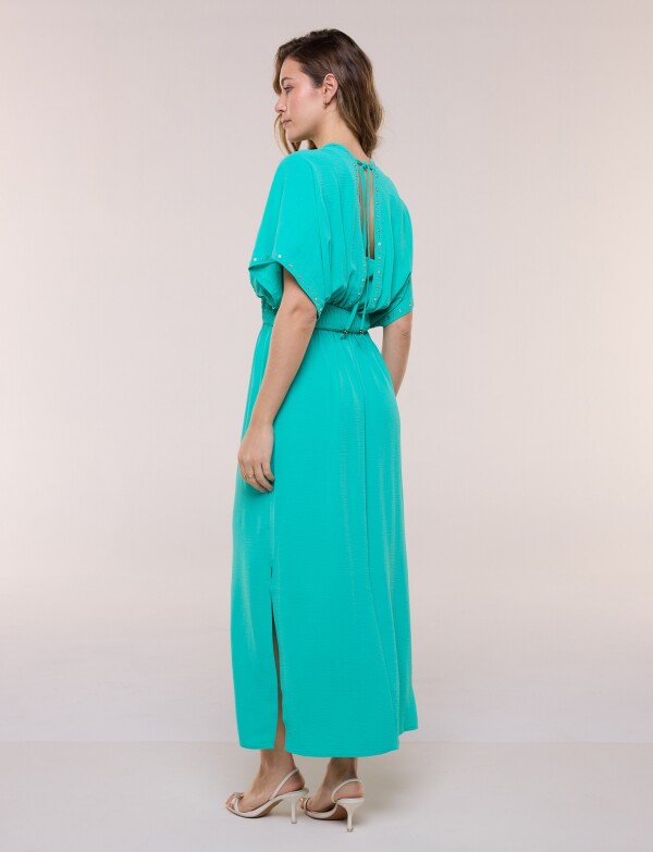 Vestido Maxi Con Tachas VERDE