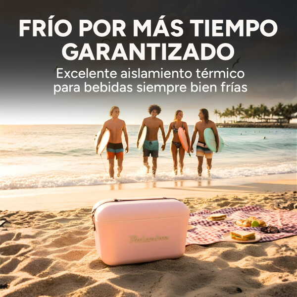 Conservadora Hielera Vintage 12L Litros Latas Hielo Polarbox Color Beige