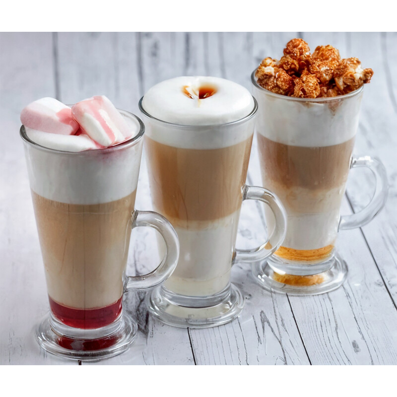 Taza de vidrio alta con asa 285ml TRANSPARENTE