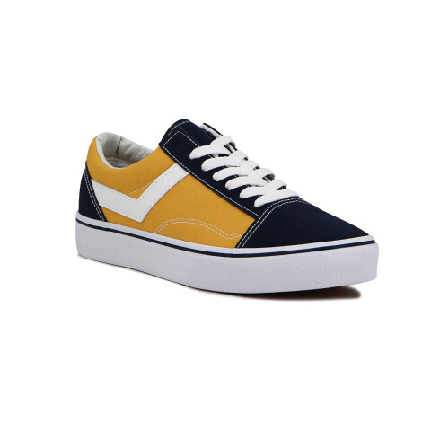 Pony Champion Old School Casual Lona - Marino/amarillo Marino-Amarillo