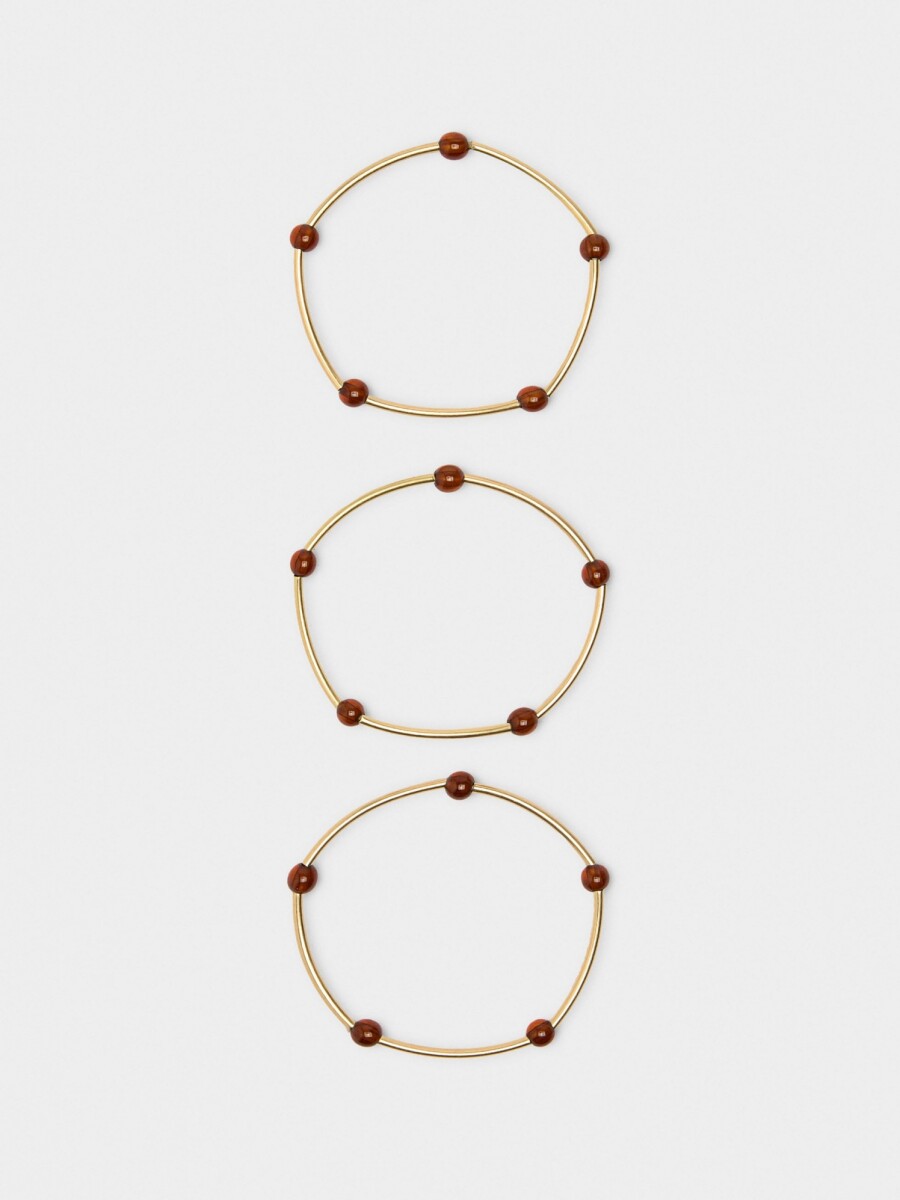 Set De Pulseras Segmentadas marron