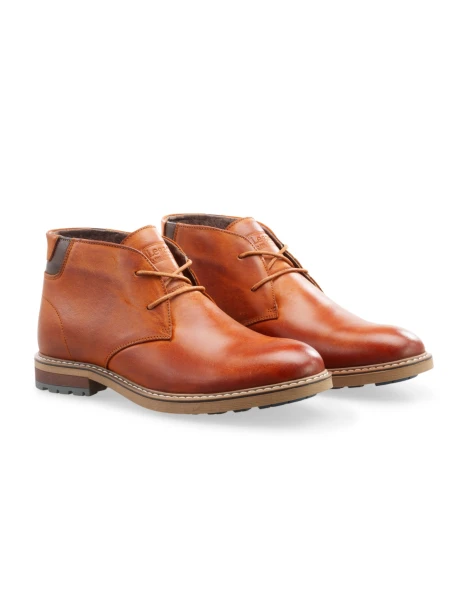 BOTA CUERO CON CORDONES Marron