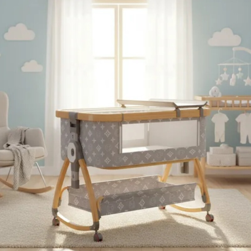 Cuna Colecho Moisés Cambiador Y Ruedas Gris