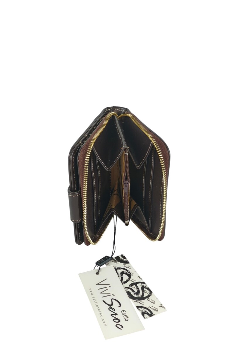 Monedero con tarjetero mediano Marrón