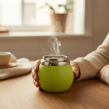 Mate Chico con Doble Pared en Acero Inoxidable 120Ml Comet Verde Malva
