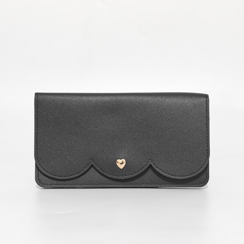 CARTERA LARGA CON BORDE ONDULADO (NEGRA) CARTERA LARGA CON BORDE ONDULADO (NEGRA)