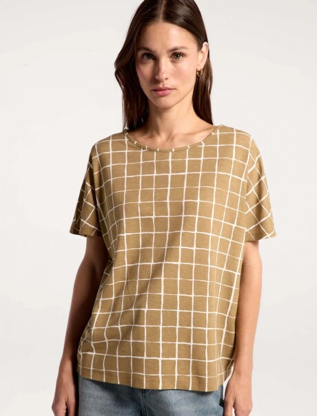 BLUSA ESTAMPADA MARRÓN