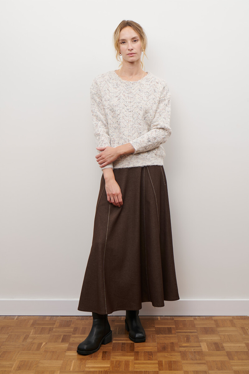 FALDA JEAN TEXTIL MARRON