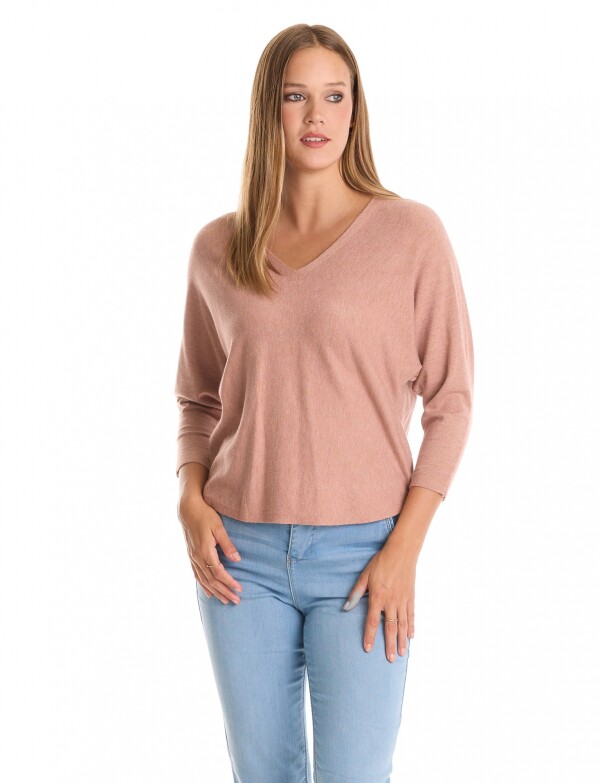 Buzo Dolman Escote V ROSA OSCURO
