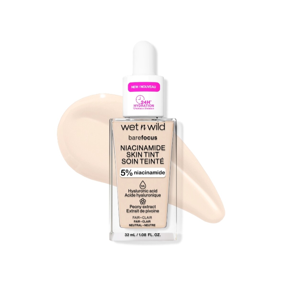 Wet n Wild Base con Niacinamida 5% Y Ácido Hialurónico - Tono Claro 1116089 