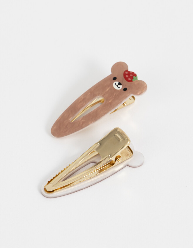 Hebillas Infantiles Osito Combinacion Bicolor