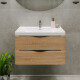 MUEBLE DE BAÑO ROBLE CLARO mueble: 80x48x45cm lavamanos: 90x48x14 ROBLE CLARO