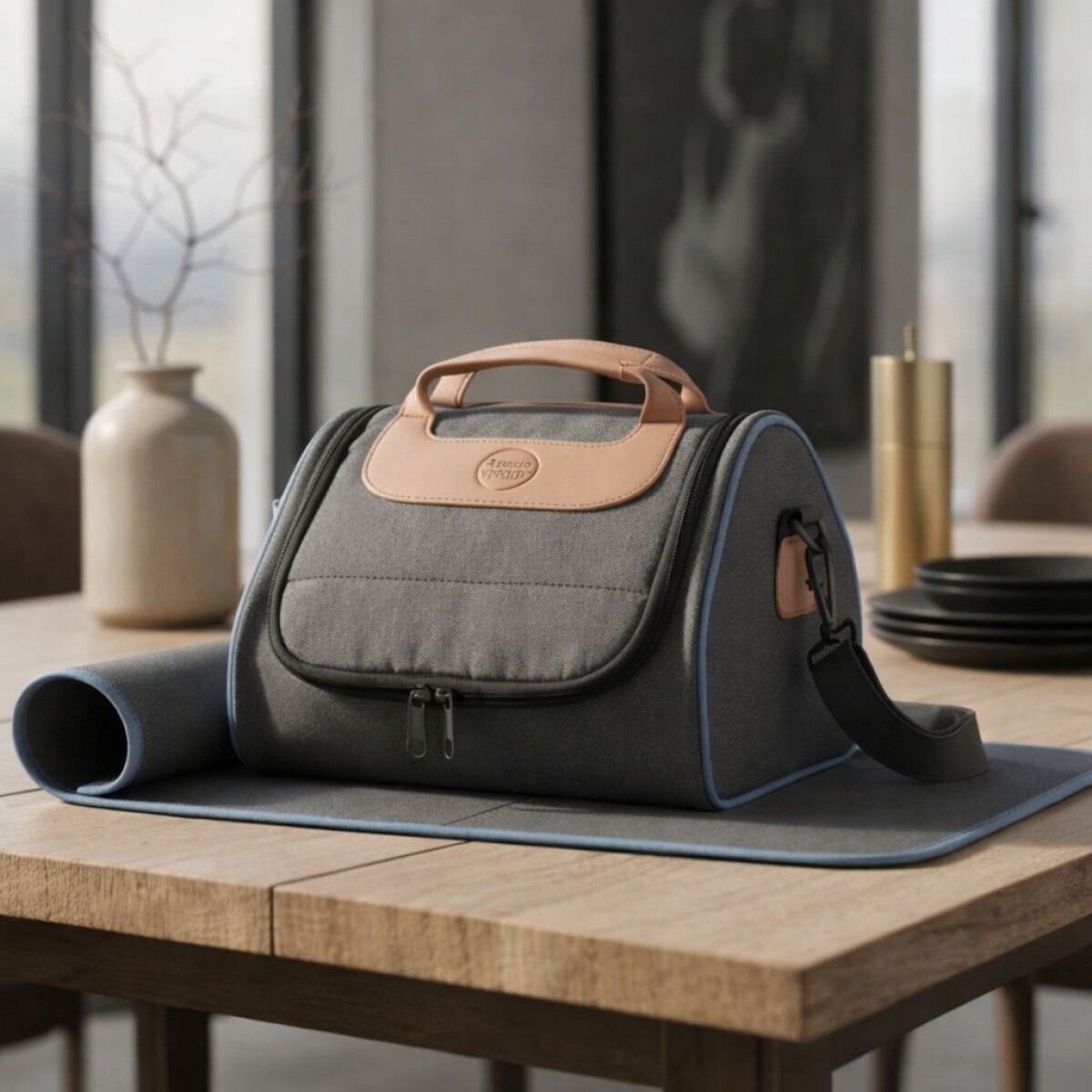 Lunchera Térmica Concept Adulto - Gris/Azul 