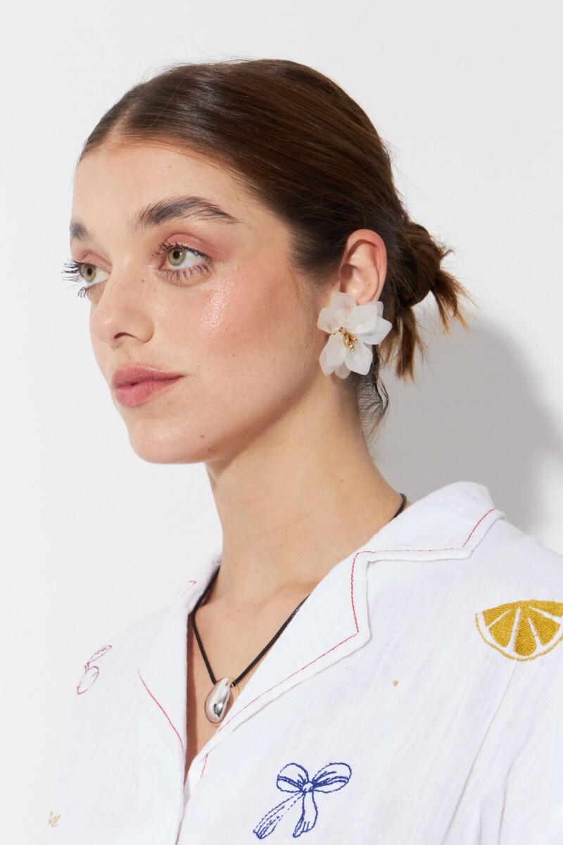 Caravanas clip flor crudo