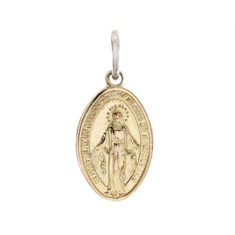 Medalla religiosa de plata 925 y double en oro 18 ktes, MILAGROSA MINI. Medalla religiosa de plata 925 y double en oro 18 ktes, MILAGROSA MINI.