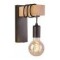 Aplique Colgante Portalámparas Metal Madera Vintage Negro Negro