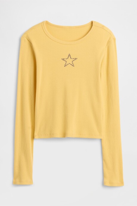 Remera Rib Niña French Almond