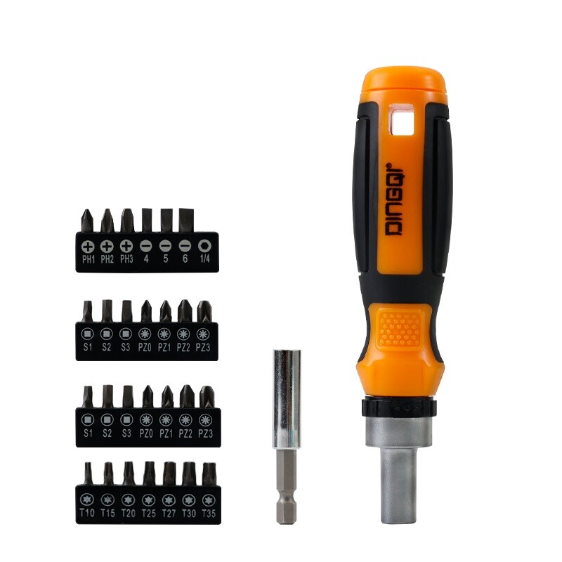 DINGQI JUEGO 29 PIEZAS DESTORNILLADOR AJUSTABLE C/ADAPTADOR + 28 PUNTAS Dingqi Juego 29 Piezas Destornillador Ajustable C/adaptador + 28 Puntas
