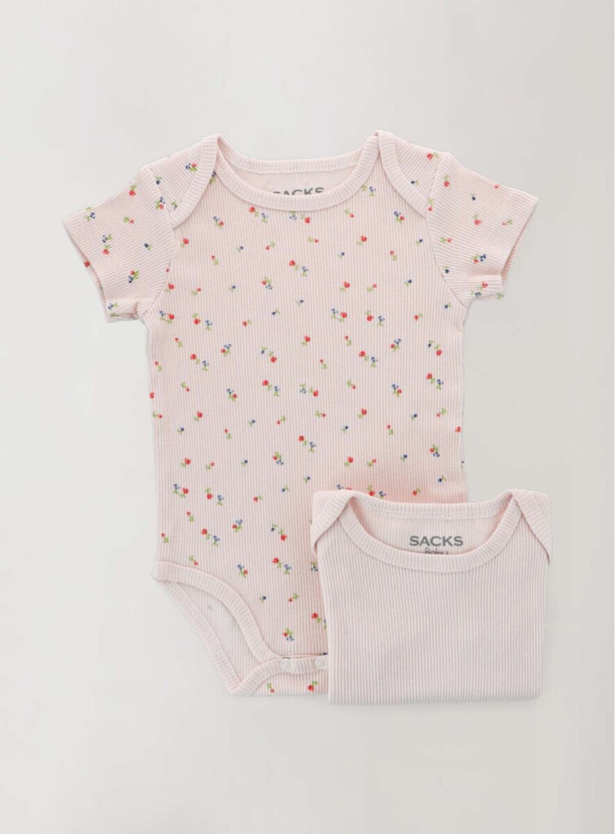 Set x 2 bodies m/c rib diseño - Rosado 