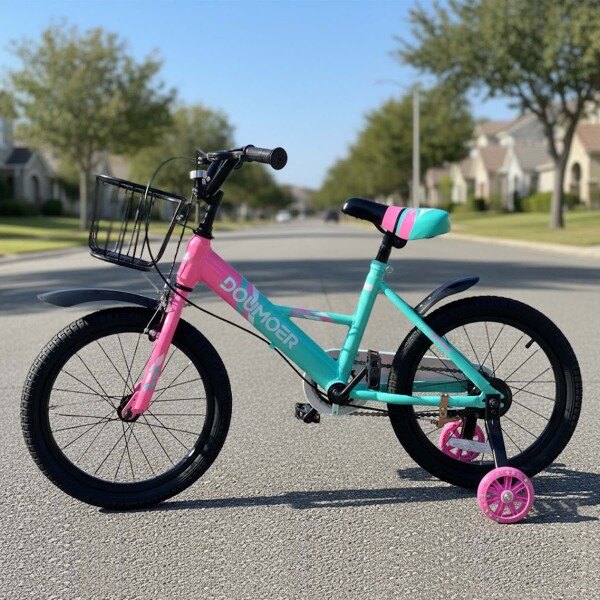 Bicicleta Infantil Doumoer R16 Canasto Parrilla Guardabarros Verde 1