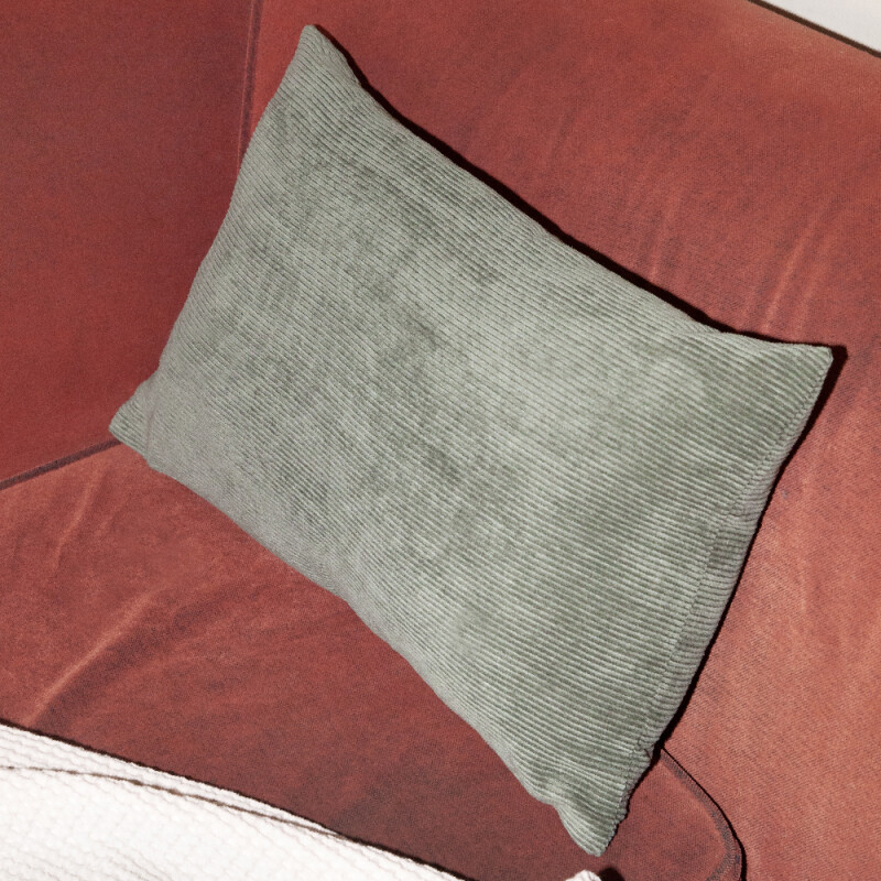 Funda de almohadón pana 30x50cm verde