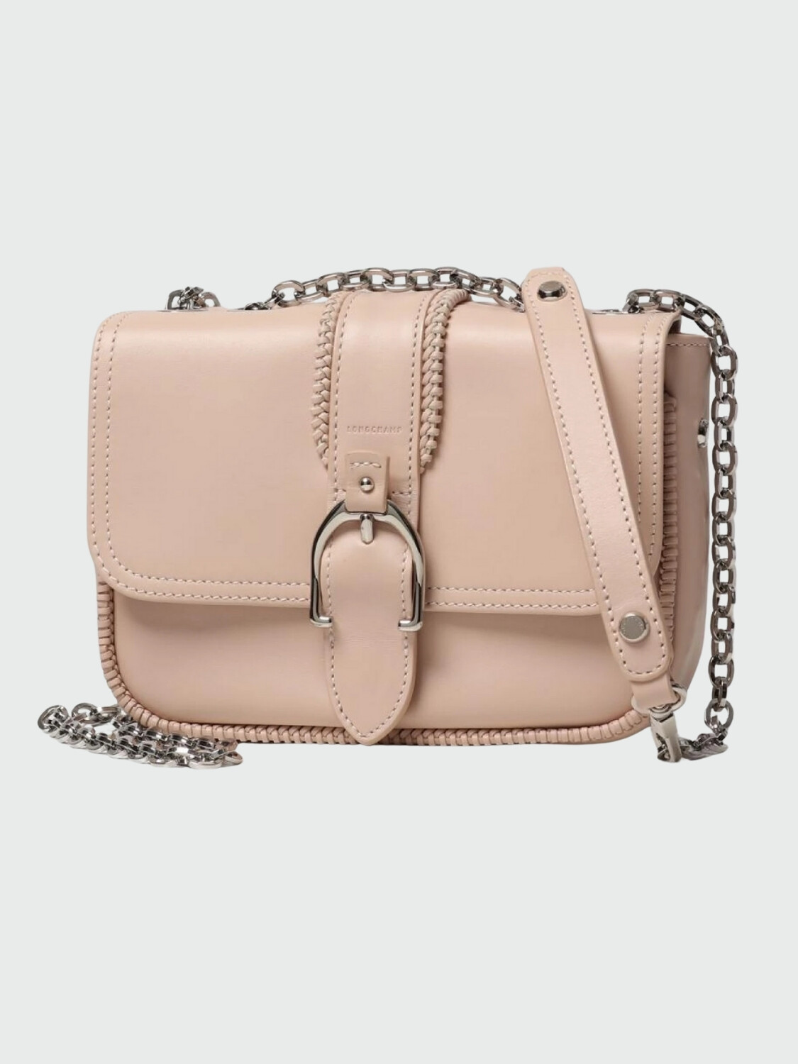 Longchamp -Cartera pequeña de cuero, Amazone Rosado
