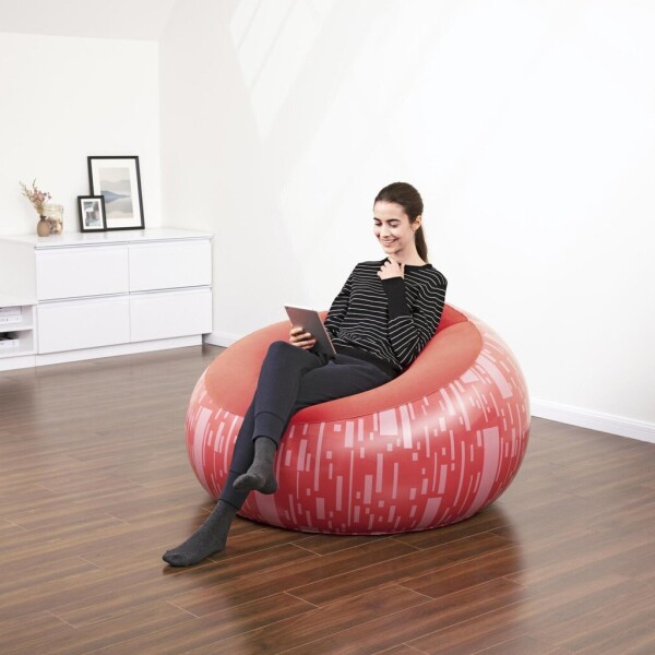 Puff Inflable Sillón Asiento Respaldo Bestway Silla Grande Variante Color Rojo