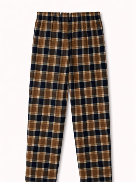 PANTALON PIJAMA FLANNEL MARRON MEDIO