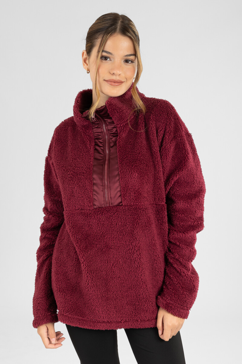 Sweater sherpa Bordeaux