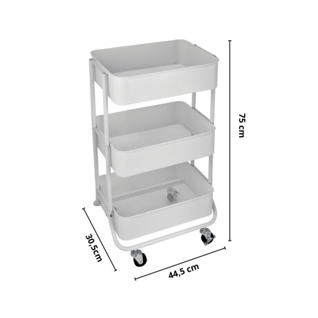 Carrito Organizador Multiuso Selecta Metálico 3 Estantes Blanco