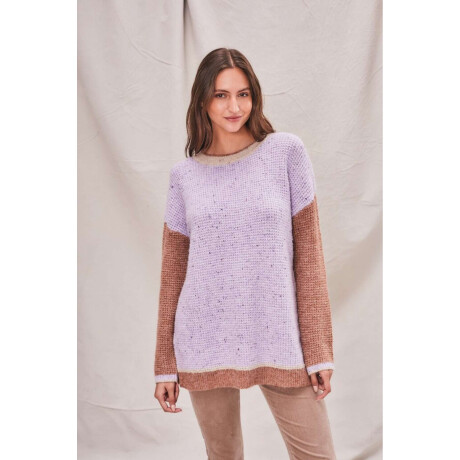 Sweater Textura Combinado Lila