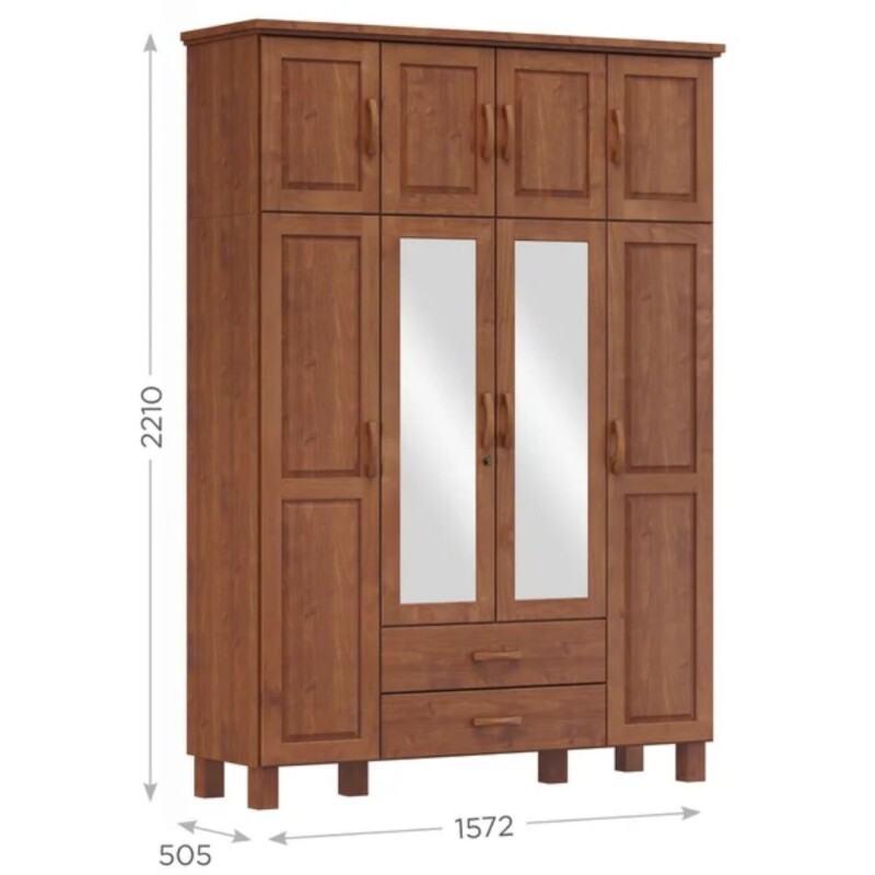 Ropero 8 Ptas 2 Caj c/Espejo Finestra Bronce Madera Maciza Ropero 8 Ptas 2 Caj c/Espejo Finestra Bronce Madera Maciza