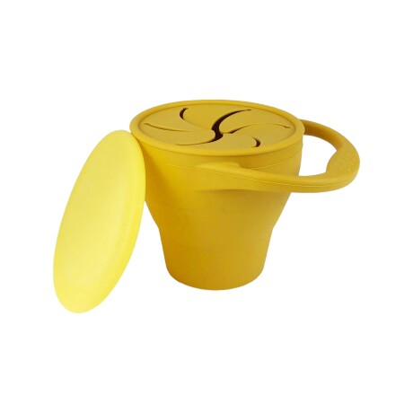 Porta snacks de silicona con tapa Mostaza Sc