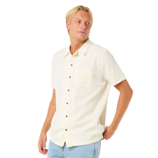 Camisa Rip Curl Raw Energy Stripe - Beige Camisa Rip Curl Raw Energy Stripe - Beige