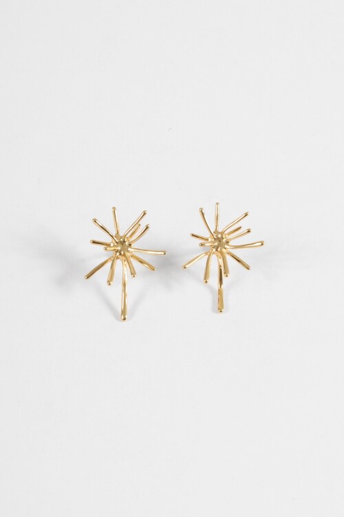 Caravanas sol acero dorado