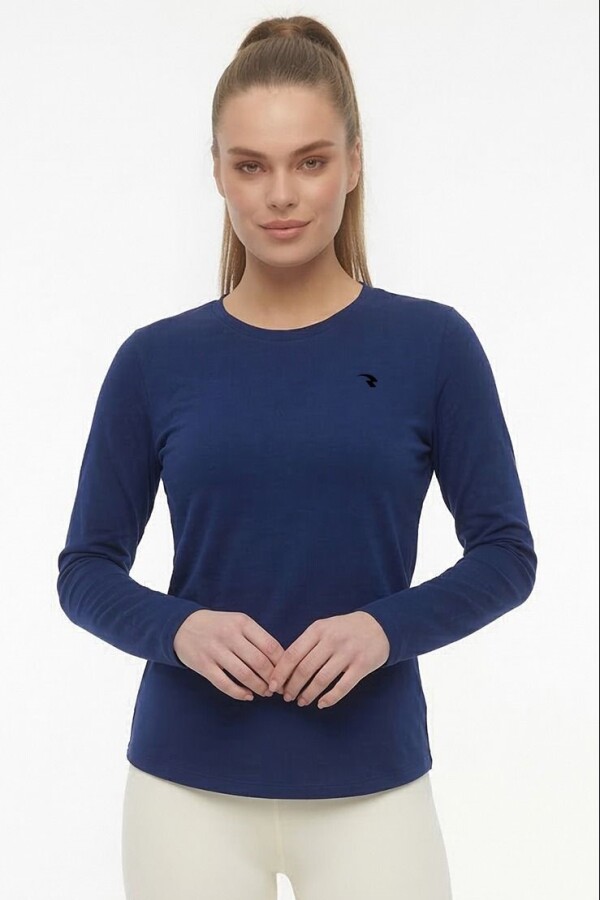 Remera Mangas Largas Azul