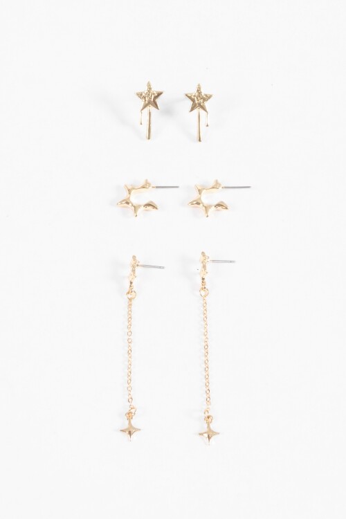 Set de caravanas estrella dorado