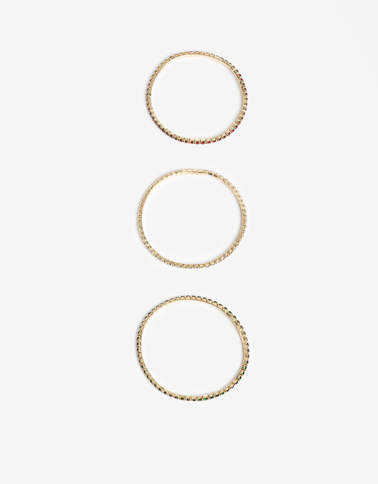 Pulseras Elásticas Sets Navidad Set De Pulseras Strass - Combinacion Multicolor