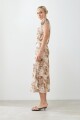 Maxi falda animal print beige
