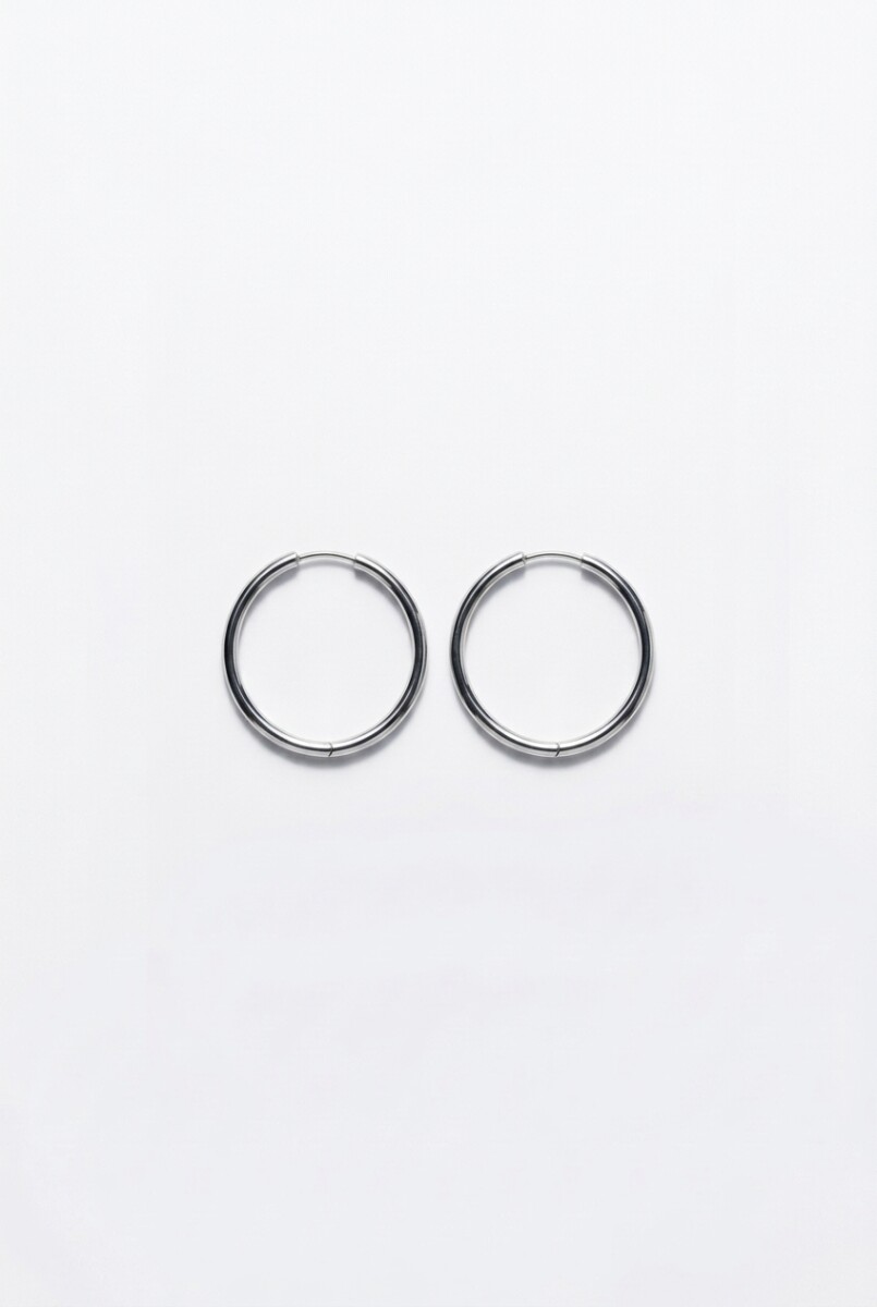 Aros acero medium - plateado 