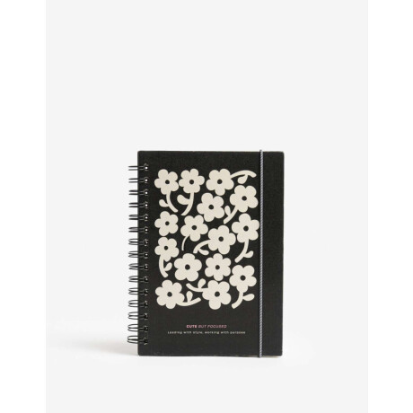 Cuaderno A5 Anillado De Tapa Dura Estampada Con Elástico Sujetador Combinacion Tricolor