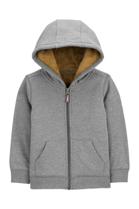 Campera de algodón, con forro de sherpa, gris Sin color